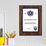 Military or Police Recognition (Navy Blue) Wooden Wall Plaque With Easel Acrylic Stand | Certificates & Achievements Personalized Wall Prints (Plaques)