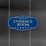 Victorian Plus Evidence Room Wall or Door Sign | Legal and Courtroom Decoration