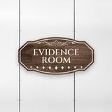 Victorian Plus Evidence Room Wall or Door Sign | Legal and Courtroom Decoration
