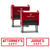 Vivid Stamp Attorney's Copy and Judge's Copy Office Stamp Self-Inking Rubber Stamps (2 Pack)