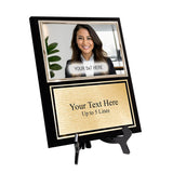 Gavels Fast Black Personalized Photo Plaque - Horizontal Picture Holder - Custom Text on Plate