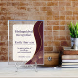 Signs ByLITA Personalized Acrylic Award Plaque with Elegant Borders Design – Custom Engraved Clear Desk Award, Recognition Gift, Office Decor (Multiple Sizes)