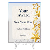 SignsByLITA Personalized Acrylic Award Plaque with Star Design – Custom Engraved Clear Desk Award, Recognition Gift, Office Decor (Multiple Sizes)