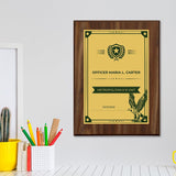 Military or Police Recognition (Gold Army Green) Wooden Wall Plaque With Easel Acrylic Stand | Certificates & Achievements Personalized Wall Prints (Plaques)