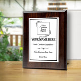 Custom Insert Your Logo (Square) Wreath Award Wooden Plaque | Recognition of Achievement and Service Personalizable Plaques