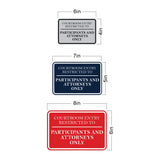 Signs ByLITA Classic Framed Courtroom Entry Restricted to Participants and Attorneys Only Door or Wall Sign Durable ABS Plastic | Laser Engraved | Easy Installation | Courtroom