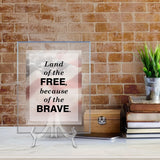 Signs ByLITA Personalized Acrylic Award Plaque with Patriot Faded US Flag Design – Custom Engraved Clear Desk Award, Recognition Gift, Office Decor (Multiple Sizes)