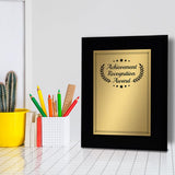 Signs ByLITA Customizable Cursive Font Achievement Black Frame Wooden Plaque | Optional Easel Mount | Recognition Gift for Students, Employees, Special Achievement and Corporate Awards