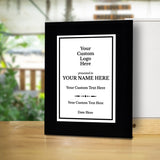 Custom Logo Black Frame Wooden Award Plaque | Easel Mount Option | Upload Your Logo | Recognition of Achievement and Service Personalizable Plaques