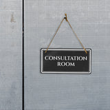 Consultation Room 5" x 10" Hanging Wall or Door Sign | Legal and Court House Rustic Twine Signage