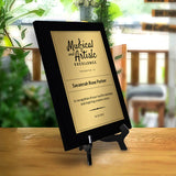 Musical and Artistic Excellence Certificate Custom Award Wall Plaque With Easel Acrylic Stand | Personal Achievement Wall Plaques