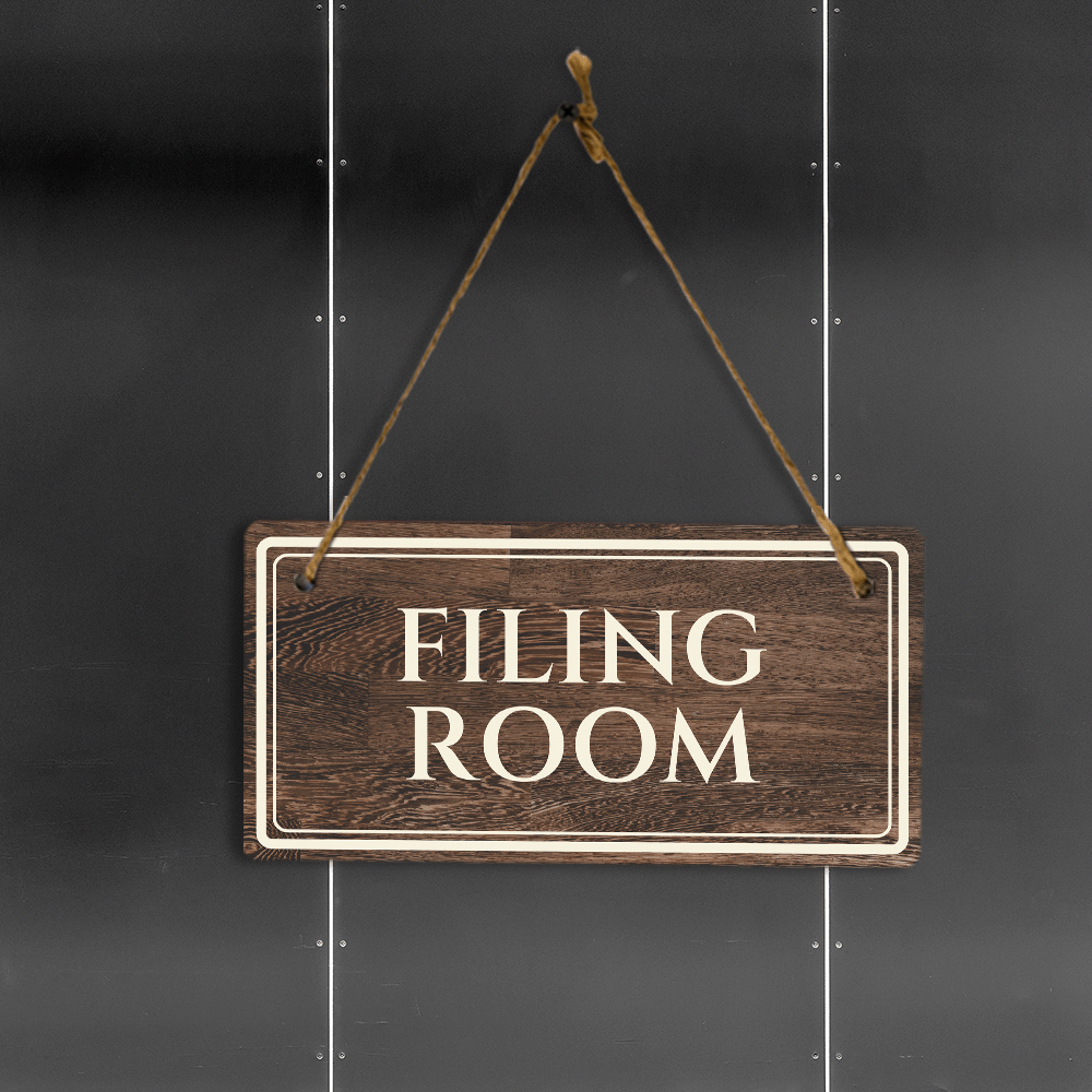 Filing Rods Signage Filing Room 5