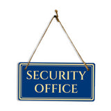 Security Office 5" x 10" Hanging Wall or Door Sign | Legal and Court House Rustic Twine Signage