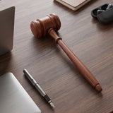 Personalized Hardwood Wooden Judge Gavel and Stand Set with Customized Award Stand