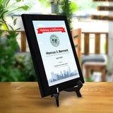 Community Hero Award Personalized (Wooden) Wall Plaque With Easel Acrylic Stand | Certificates & Achievements Personalized Wall Prints (Plaques)