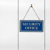 Security Office 5" x 10" Hanging Wall or Door Sign | Legal and Court House Rustic Twine Signage