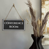 Conference Room 5" x 10" Hanging Wall or Door Sign | Legal and Court House Rustic Twine Signage