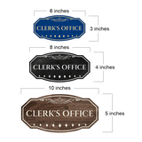 Victorian Plus Clerk's Office Wall or Door Sign | Legal and Courtroom Decoration