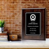 Employee Of The Month Customizable Award Plaque | Recognition of Achievement and Service Personalizable Plaques