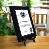 Military or Police Recognition (Navy Blue) Wooden Wall Plaque With Easel Acrylic Stand | Certificates & Achievements Personalized Wall Prints (Plaques)