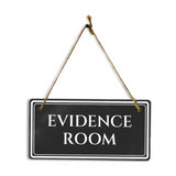 Evidence Room 5" x 10" Hanging Wall or Door Sign | Legal and Court House Rustic Twine Signage
