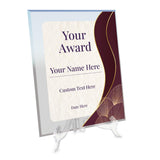 Signs ByLITA Personalized Acrylic Award Plaque with Elegant Borders Design – Custom Engraved Clear Desk Award, Recognition Gift, Office Decor (Multiple Sizes)