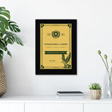 Military or Police Recognition (Gold Army Green) Wooden Wall Plaque With Easel Acrylic Stand | Certificates & Achievements Personalized Wall Prints (Plaques)