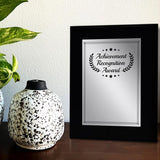Signs ByLITA Customizable Cursive Font Achievement Black Frame Wooden Plaque | Optional Easel Mount | Recognition Gift for Students, Employees, Special Achievement and Corporate Awards