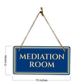 Mediation Room 5" x 10" Hanging Wall or Door Sign | Legal and Court House Rustic Twine Signage