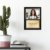 Gavels Fast Black Personalized Photo Plaque - Horizontal Picture Holder - Custom Text on Plate