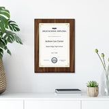 High School Diploma Replica (Wooden) Wall Plaque With Easel Acrylic Stand | Certificates & Achievements Personalized Wall Prints (Plaques)