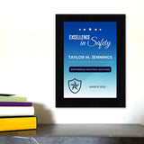 Safety Award (Wooden) Wall Plaque With Easel Acrylic Stand | Certificates & Achievements Personalized Wall Prints (Plaques)