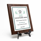 Custom Insert Your Logo (Circle) Wreath Award Wooden Plaque | Recognition of Achievement and Service Personalizable Plaques
