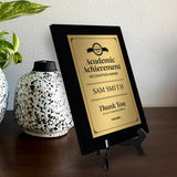 Signs ByLITA Academic Achievement Recognition Customizable Black Frame Award Wooden Plaque Award with Easel Stand |For Winners of Awards Certificates and Achievements