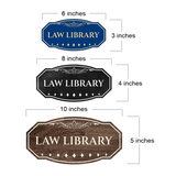 Victorian Plus Law Library Wall or Door Sign | Legal and Courtroom Decoration
