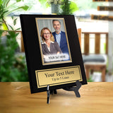 Gavels Fast Black Personalized Photo Plaque - Horizontal Picture Holder - Custom Text on Plate