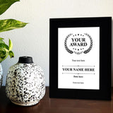 Signs ByLITA Customizable Black Frame Wooden Award Plaque | Optional Easel Mount | Personalizable Recognition Gift for Winners of Awards, Certificates and Achievements