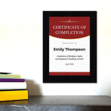 Certificate of Completion (Wooden) Wall Plaque With Easel Acrylic Stand | Certificates & Achievements Personalized Wall Prints (Plaques)