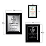 Hospitality Theme Customizable Black Frame Award Plaque | Easel Mount Option | Recognition of Achievement and Service Personalizable Plaques