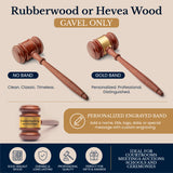 Personalized Hardwood Wooden Judge Gavel and Stand Set with Customized Award Stand