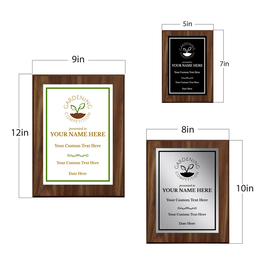 Gardening Competition Customizable Award Plaque | Achievement and Reco ...