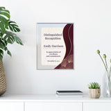 Signs ByLITA Personalized Acrylic Award Plaque with Elegant Borders Design – Custom Engraved Clear Desk Award, Recognition Gift, Office Decor (Multiple Sizes)