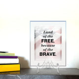 Signs ByLITA Personalized Acrylic Award Plaque with Patriot Faded US Flag Design – Custom Engraved Clear Desk Award, Recognition Gift, Office Decor (Multiple Sizes)