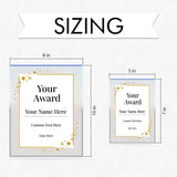 Signs ByLITA Personalized Acrylic Award Plaque with Corner Stars Design – Custom Engraved Clear Desk Award, Recognition Gift, Office Decor (Multiple Sizes)