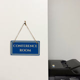 Conference Room 5" x 10" Hanging Wall or Door Sign | Legal and Court House Rustic Twine Signage