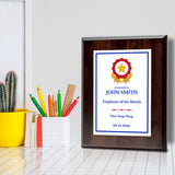Employee Of The Month Customizable Award Plaque | Recognition of Achievement and Service Personalizable Plaques