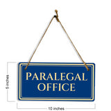 Paralegal Office 5" x 10" Hanging Wall or Door Sign | Legal and Court House Rustic Twine Signage