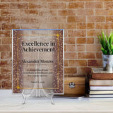 Signs ByLITA Personalized Acrylic Award Plaque with Glitter Borders Design – Custom Engraved Clear Desk Award, Recognition Gift, Office Decor (Multiple Sizes)