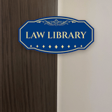 Victorian Plus Law Library Wall or Door Sign | Legal and Courtroom Decoration