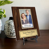 Gavels Fast Personalized Wooden Photo Plaque - Horizontal Picture Holder - Custom Text on Plate